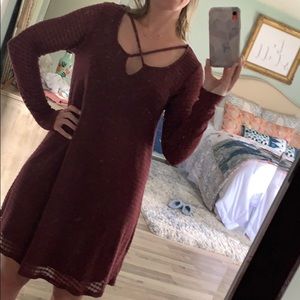 Maroon Sweater Dress
